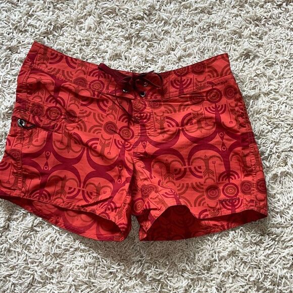 Patagonia Other - Patagonia Woman Board Shorts Hiking Geometric Print Burnt Orange Sz 6